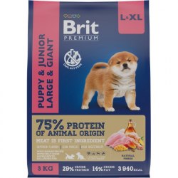Сухой корм Brit Premium Dog Puppy and Junior Large and Giant с курицей 3 кг