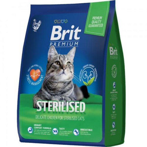 Сухой корм НА РАЗВЕС Brit Premium Cat Sterilised Chiken 100г