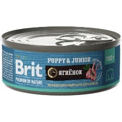 Консерва Brit Premium by Nature с ягненком для щенков всех пород, 100г