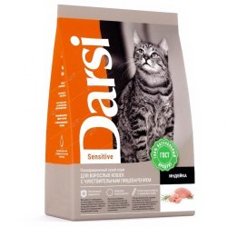 Сухой корм Darsi для взрослых кошек с индейкой Sensitive 1,8 кг
