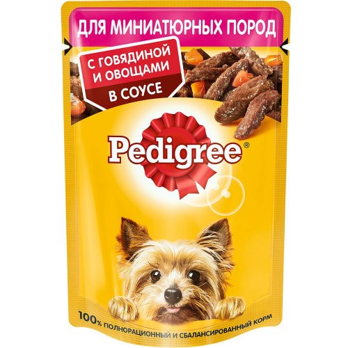 Консерва Pedigree® для собак миниатюрных пород с говядиной и овощами, 85г
