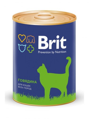 Консерва Brit Premium для кошек Beef (говядина) 340г