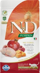 Сухой корм Farmina N&D Cat Pumpkin Quail & Pomegranate Adult NEUTERED. Тыква перепел и гранат для стерилизованных 1,5 кг