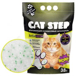 Наполнитель Cat Step Arctic Neon для кошачьих туалетов впитывающий силикагелевый 3,8л