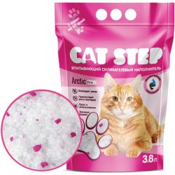Наполнитель Cat Step Crystal Pink для кошачьих туалетов впитывающий силикагелевый 3,8л
