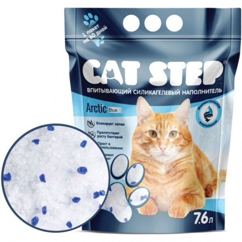 Наполнитель Cat Step для кошачьих туалетов впитывающий силикагелевый 7,6л