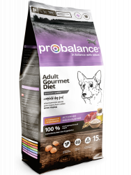 Сухой корм ProBalance Gourmet diet Adult 15 кг. Для взрослых собак с говядиной и кроликом