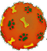 Игрушка Triol для собак из винила Мяч с лапками и косточками, диам.80 мм