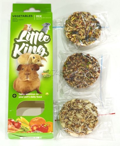 Лакомство Little King для грызунов. Корзинки MIX: овощная, фруктово-ореховая и зерновая, 120-150г