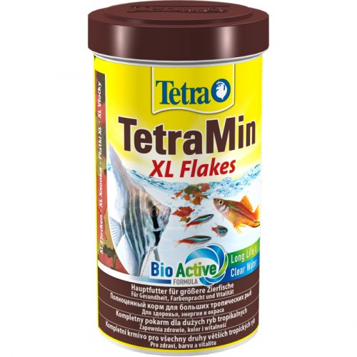 Корм Tetra Min XL Flakes 500 ml/ Основной корм в виде крупных хлопьев д/долгой и здоровой жизни для всех видов тропических рыб