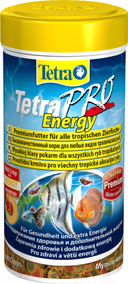 Корм Tetra Pro Energy 250 ml- Высококачественный корм в виде чипсов д/всех видов декоративных рыбок