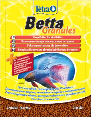 Корм Tetra Betta Granules 5g - Основной корм, разработанный специально д/бойцовых рыб и др.видов лабиринтовых