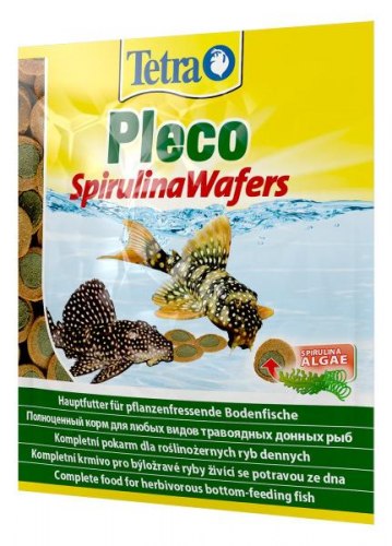 Корм Tetra Pleco Spirulina Wafers 15g - Пластинки для травоядных донных рыб