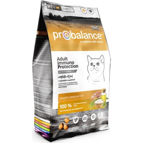 Сухой корм ProBalance 1,8 кг Immuno Protectiion для взрослых кошек, курица/индейка