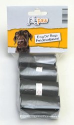 Одноразовые пакеты Jollypaw для уборки за собаками, 4рул*20шт, черные