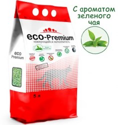 Наполнитель ECO-Premium комкующийся древесный Зеленый чай, 5л (1,9 кг)