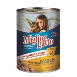 Консерва Miglior gatto для кошек белое мясо/морковь, 405г