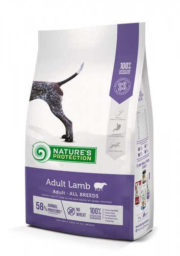 Сухой корм Natures Protection Adult Lamb 12 кг. Для собак всех пород с ягненком