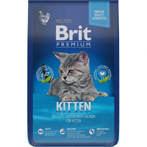 Сухой корм Brit Premium Cat Kitten с курицей для котят 8 кг