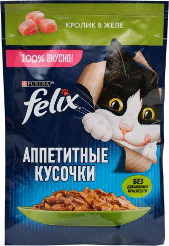 Консерва Felix со вкусом кролика в желе 75г