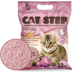 Наполнитель Cat Step для кошачьих туалетов LOTUS растительный комкующийся, 12 л