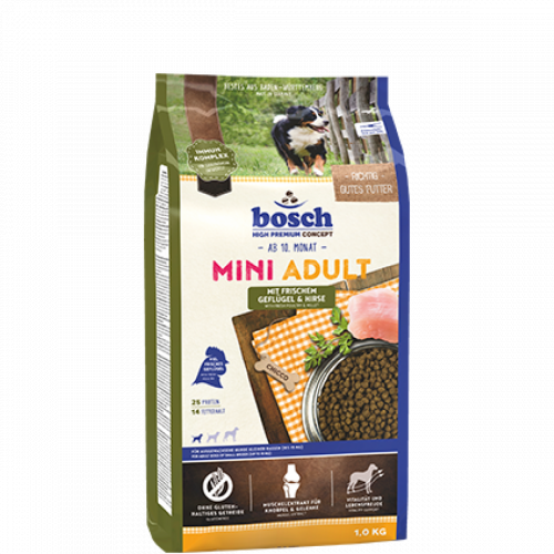 Сухой корм Bosch Мини Эдалт птица с просо- 3 кг
