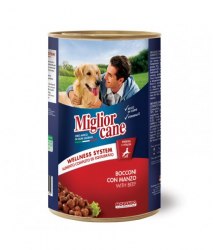 Консерва Miglior cane для собак, кусочки с говядиной, 1250г
