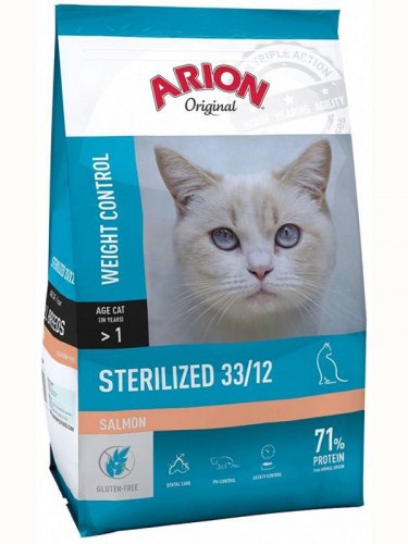 Сухой корм Arion Original STERILIZED безглютеновый для стерилизованных кошек с лососем 7,5 кг