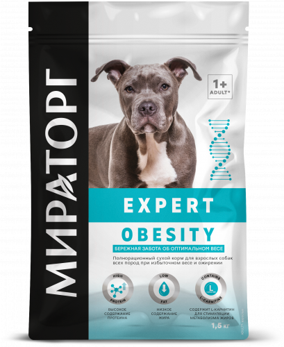 Сухой корм Мираторг Expert для собак Obesity 1,5 кг