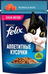 Консерва Felix для кошек с форелью в желе, 75г
