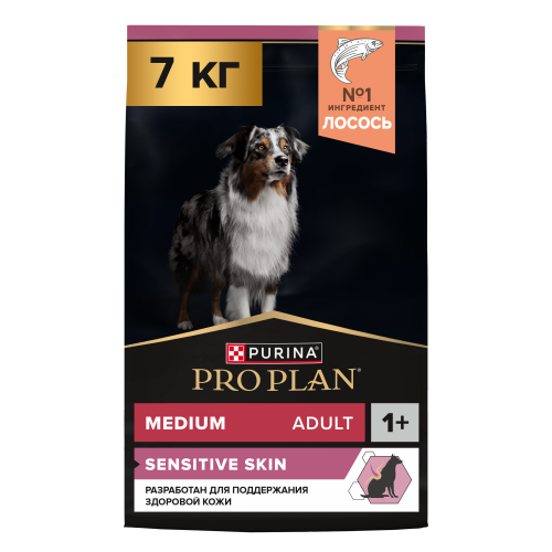 Сухой корм Pro Plan Medium Adult Sensitive Skin (Лосось) для собак - 7 кг