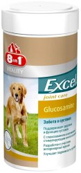 Кормовая добавка 8 in 1 Exsel Glucosamine. Для собак с глюкозамином 110таб