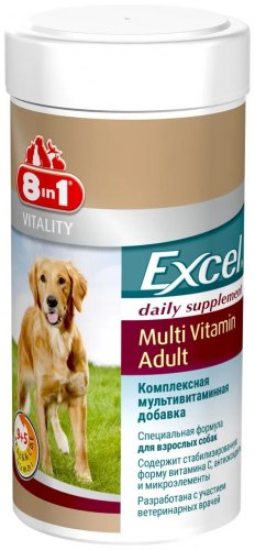 Комплексная мультивитаминная добавка 8 in 1 Exsel Multi Vit-Adult 70таб, для взрослых собак
