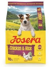 Сухой корм Josera Mini Adult with Chiken&Rice( Mini/Sensitive 27/16) для взрослых собак мелких пород, высокое содержание мяса домашней птицы 31 % и риса, обеспечивает высокую усвояемость и переносимость (Прежний MiniWell)