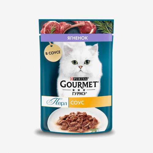 Консерва Gourmet Perle для кошек с ягненком в соусе, 75г