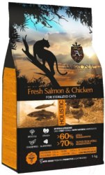 Сухой корм Ambrosia GRAIN FREE для стерилизованных кошек, лосось, 5кг