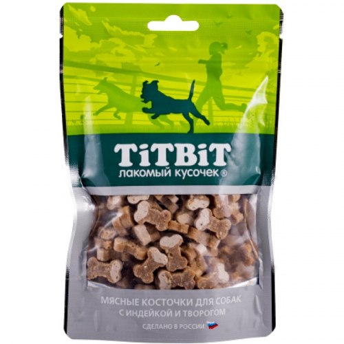 Косточки мясные TiTBiT для собак с индейкой и творогом, 145г