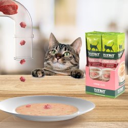 Крем-суп TiTBiT для кошек с кусочками телятины, 10г