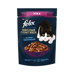 Консерва Felix Мясные ломтики для кошек, утка 75г