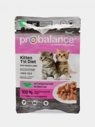 Влажный корм ProBalance для котят Kitten 1'st Diet с кроликом в желе, 85г