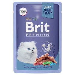 Консерва Brit Premium для котят телятина с морковью в желе 85г
