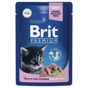 Консерва Brit Premium для котят белая рыба в соусе 85г