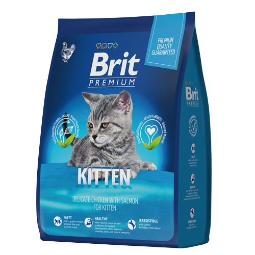 Сухой корм НА РАЗВЕС Brit Premium Cat Kitten с курицей и лососем для котят, 1 кг