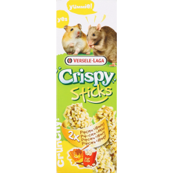 Палочки-лакомства Crispy Sticks для хомяков и крыс с поп-корном и мёдом, 100г