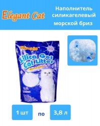 Наполнитель Elegant cat силикагелевый Морской бриз, 3,8л