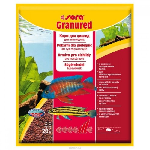 Корм Sera гранулы для мелких цихлид Granured, пакетик 20г
