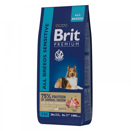 Сухой корм НА РАЗВЕС Brit Premium Dog Sensitive,для взрослых собак всех пород с чувствительным пищеварением с ягненком и индейкой 1 кг