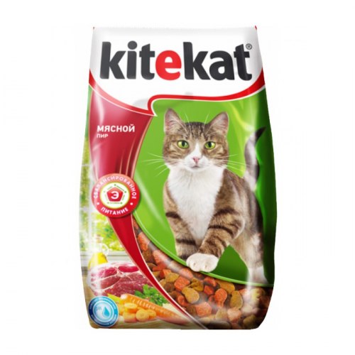 Сухой корм НА РАЗВЕС Kitekat мясной пир, 1кг