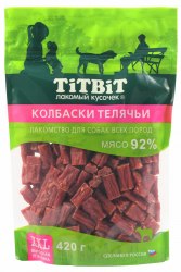 Лакомства TiTBiT колбаски телячьи 370 г