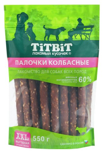 Лакомства TiTBiT палочки колбасные 550 г
